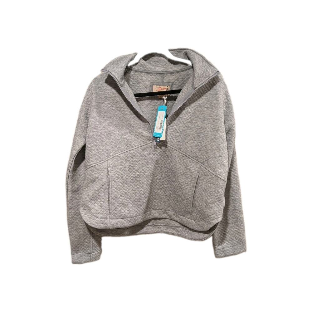 Marine Layer Women's Corbet Quilted Half Zip in Soft Chambray Size Small NWT
